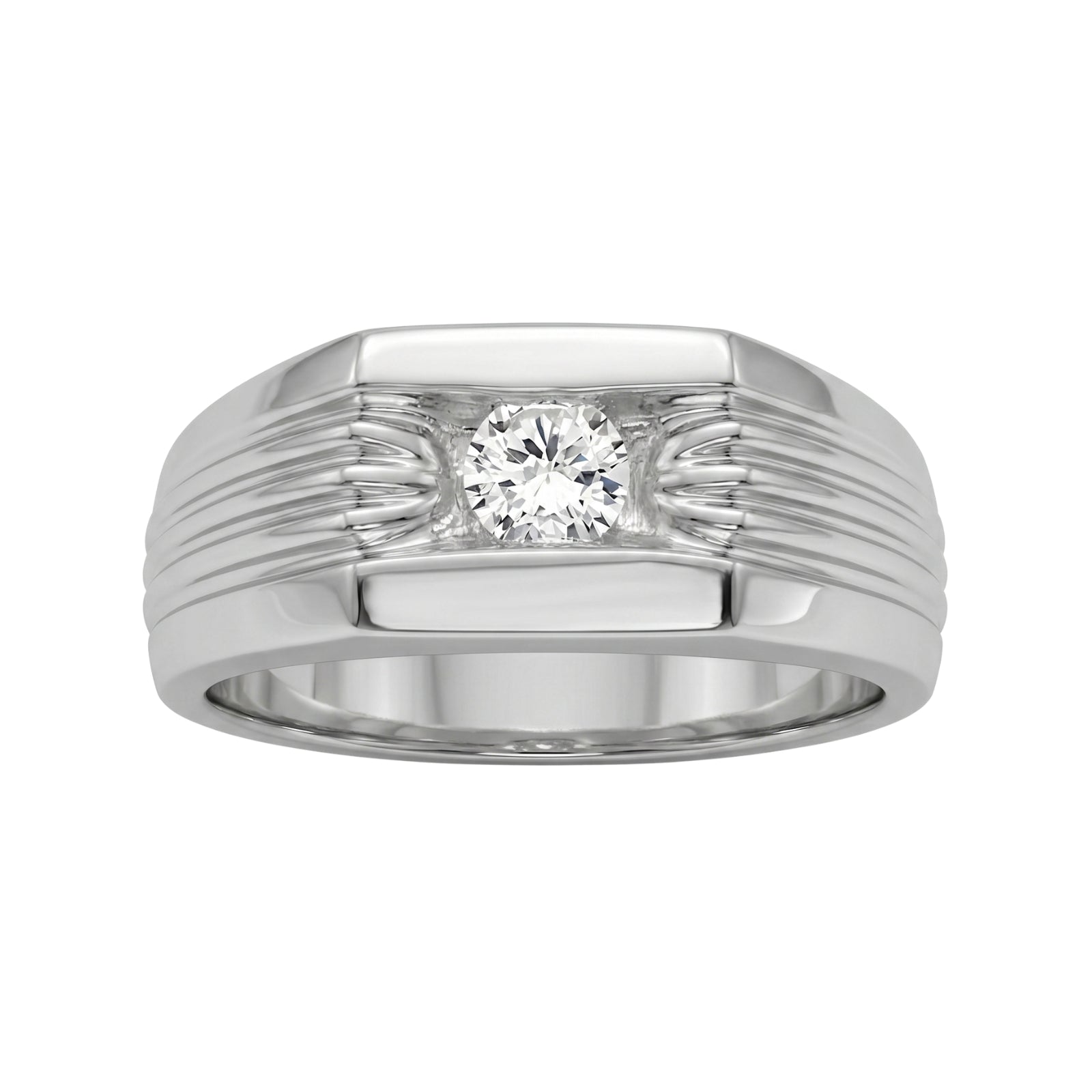 1.00 Carat T.W. Round-cut Lab Grown Diamond (F/VS+) 14K Gold Men's Ring