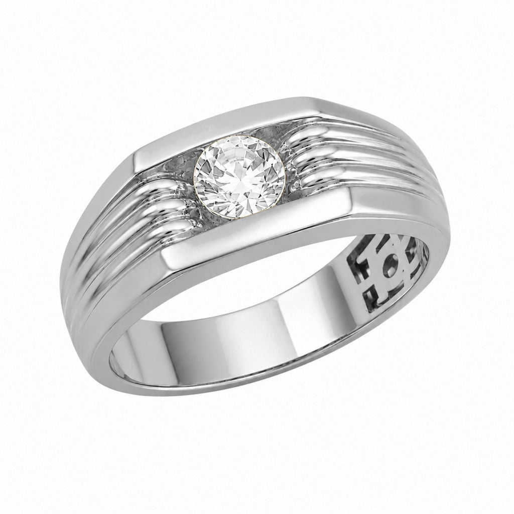 1.00 Carat T.W. Round-cut Lab Grown Diamond (F/VS+) 14K Gold Men's Ring