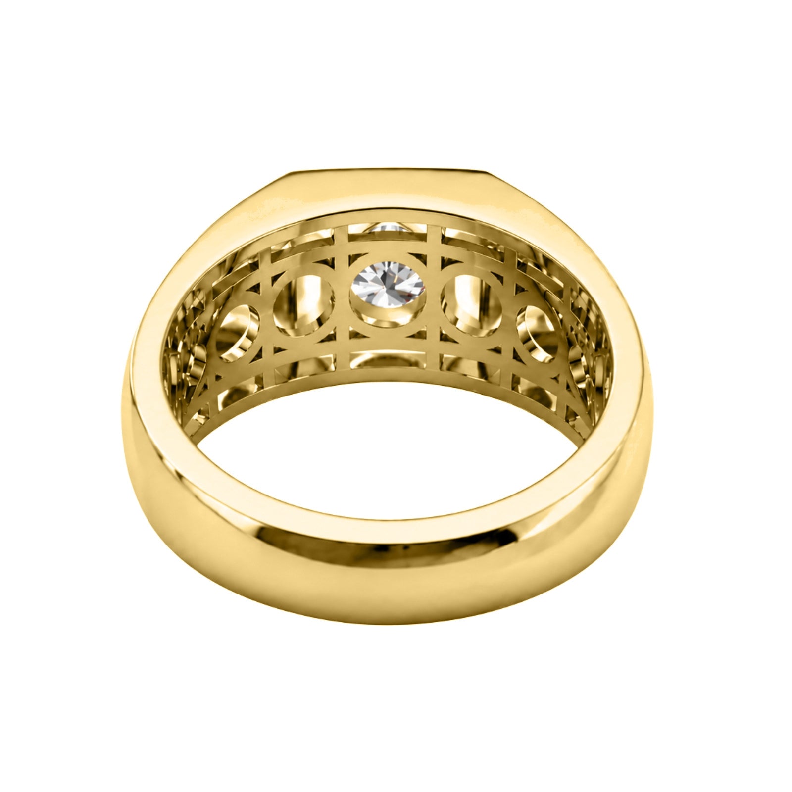 1.00 Carat T.W. Round-cut Lab Grown Diamond (F/VS+) 14K Gold Men's Ring