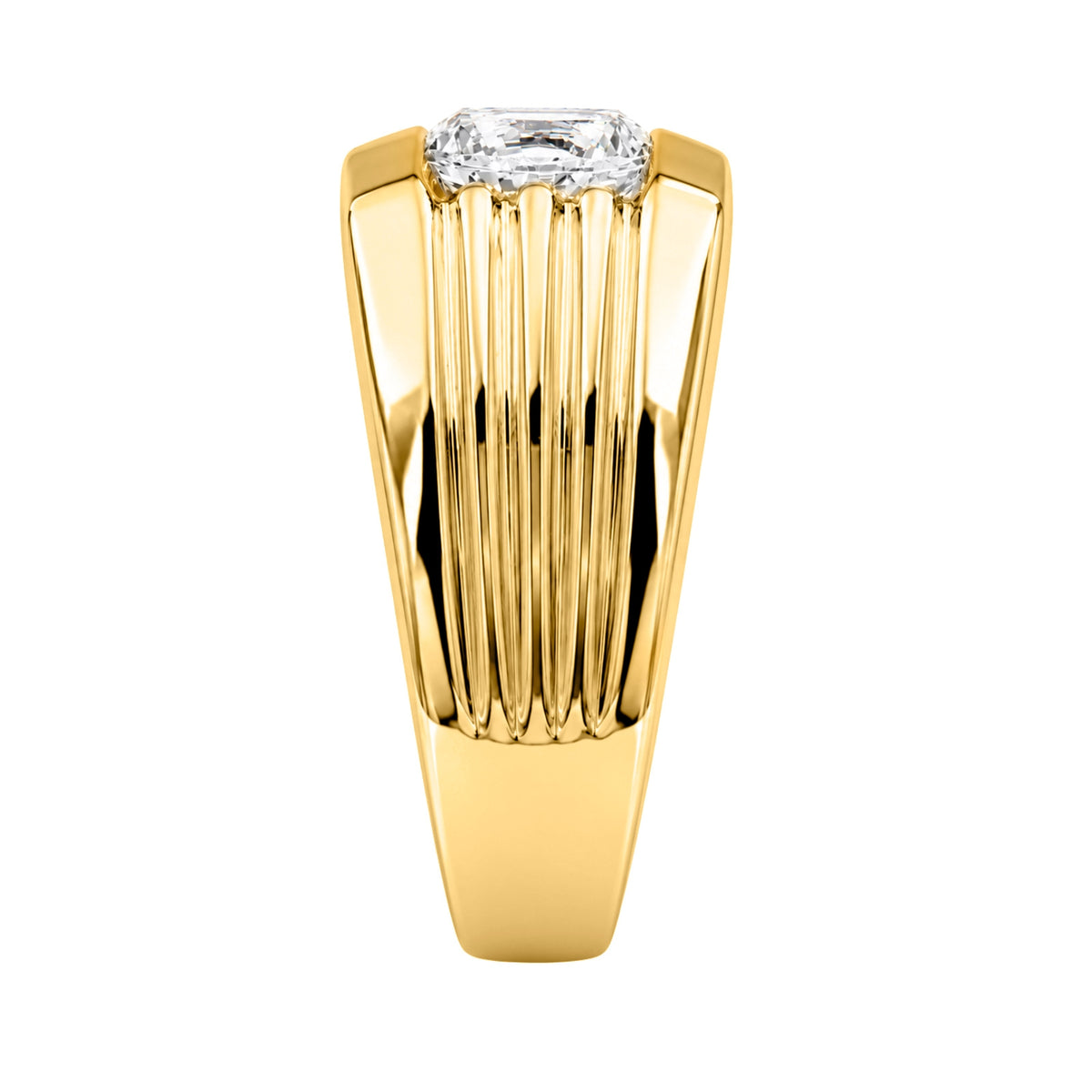 1.00 Carat T.W. Round-cut Lab Grown Diamond (F/VS+) 14K Gold Men's Ring