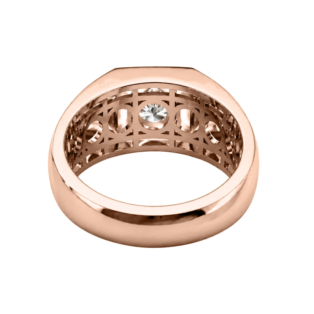 1.00 Carat T.W. Round-cut Lab Grown Diamond (F/VS+) 14K Gold Men's Ring