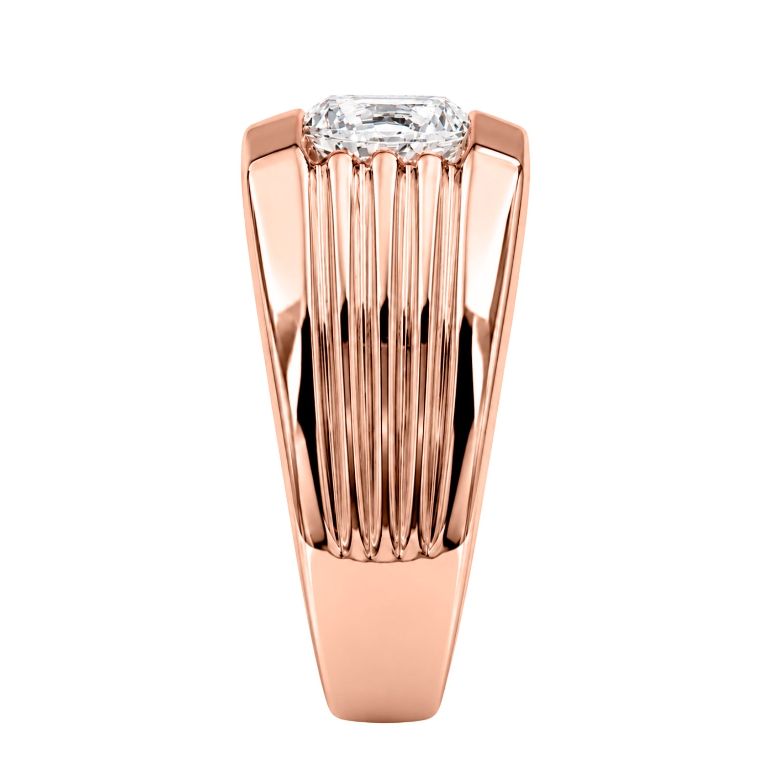 1.00 Carat T.W. Round-cut Lab Grown Diamond (F/VS+) 14K Gold Men's Ring