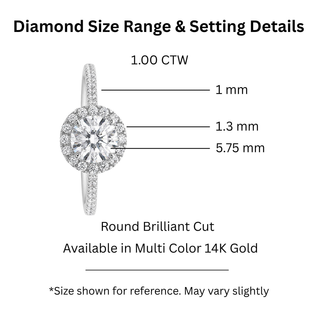 Diamonair Halo Ring Set - Lab Grown Diamond 14K Gold Halo Ring