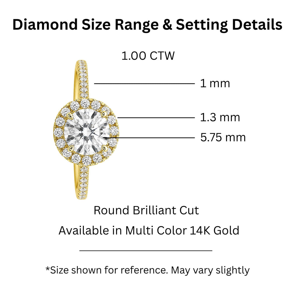 Diamonair Halo Ring Set - Lab Grown Diamond 14K Gold Halo Ring