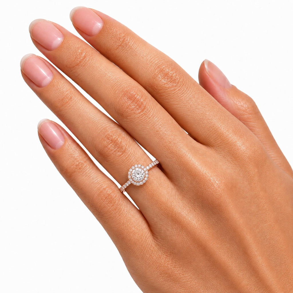 Diamonair Halo Ring Set - Lab Grown Diamond 14K Gold Halo Ring