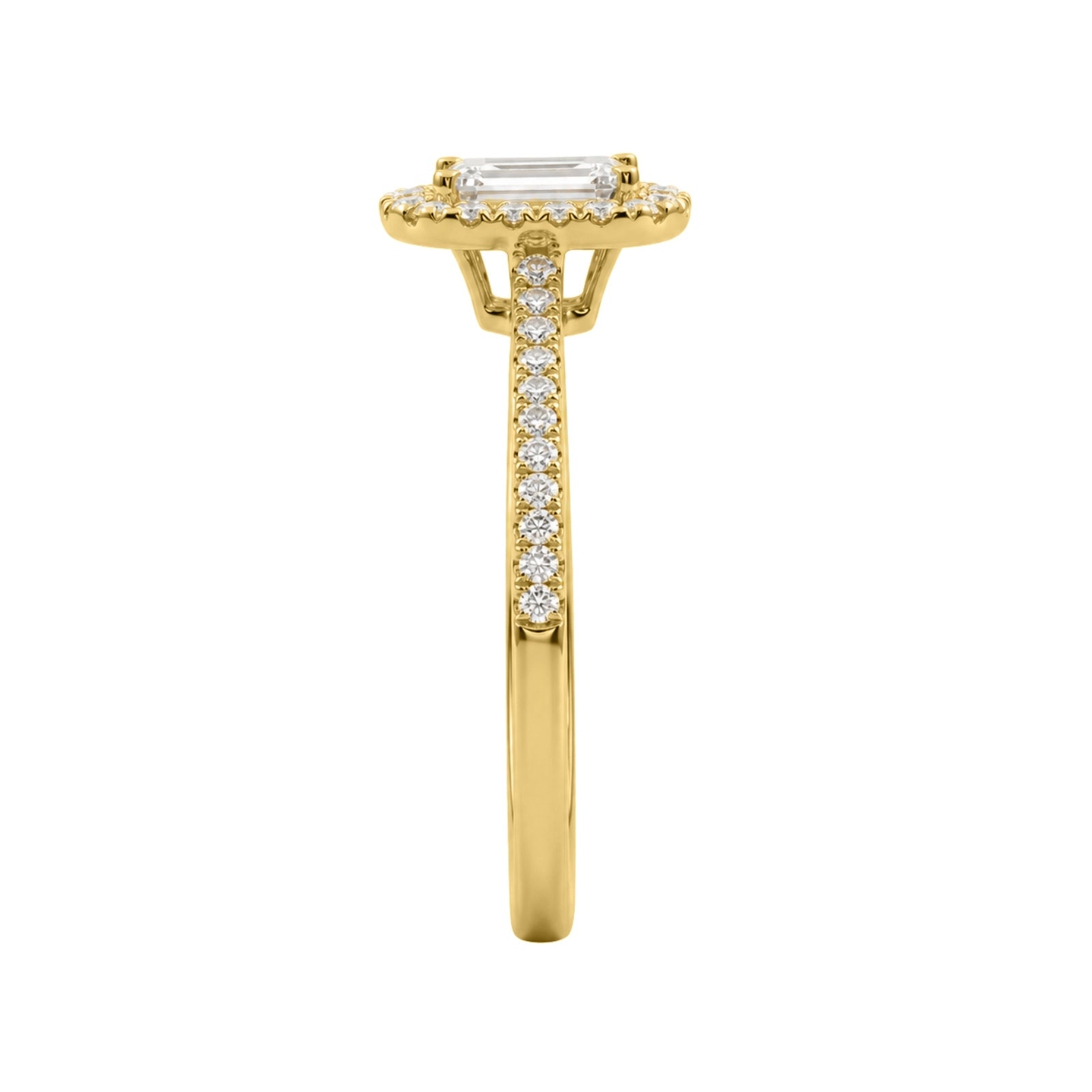 1.00-3.50 Carat T.W. Oval & Round-cut Lab Grown Diamond (F/VS+) 14K Gold Halo Ring
