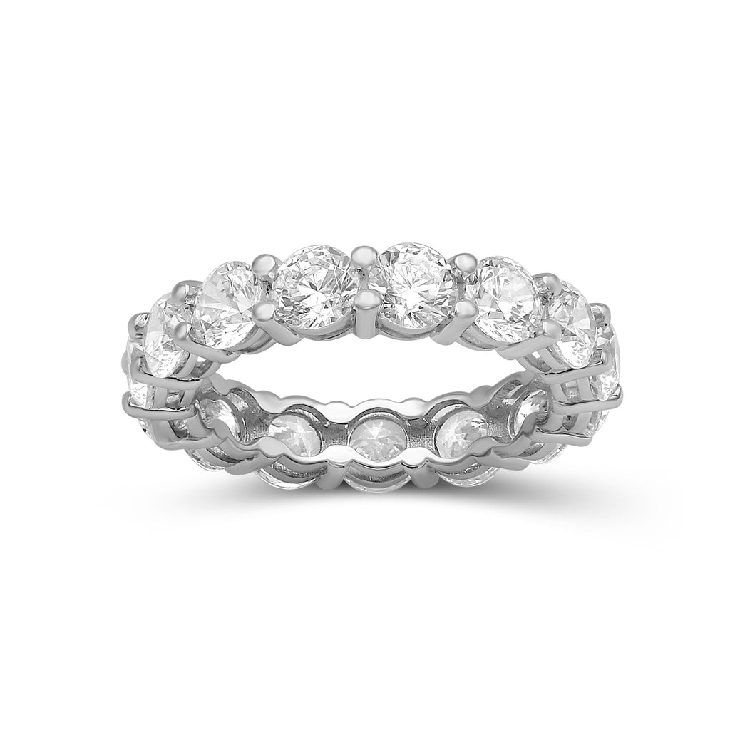 3.00 - 7.00  Carat T.W. Round-cut Lab Grown Diamond (F/VS+) 14K Gold Eternity Band Ring