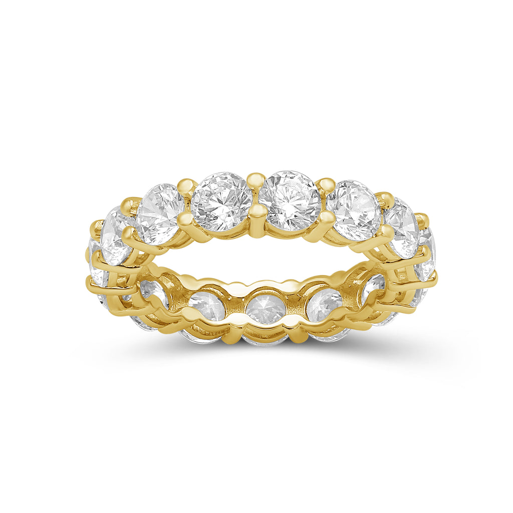 3.00 - 7.00  Carat T.W. Round-cut Lab Grown Diamond (F/VS+) 14K Gold Eternity Band Ring