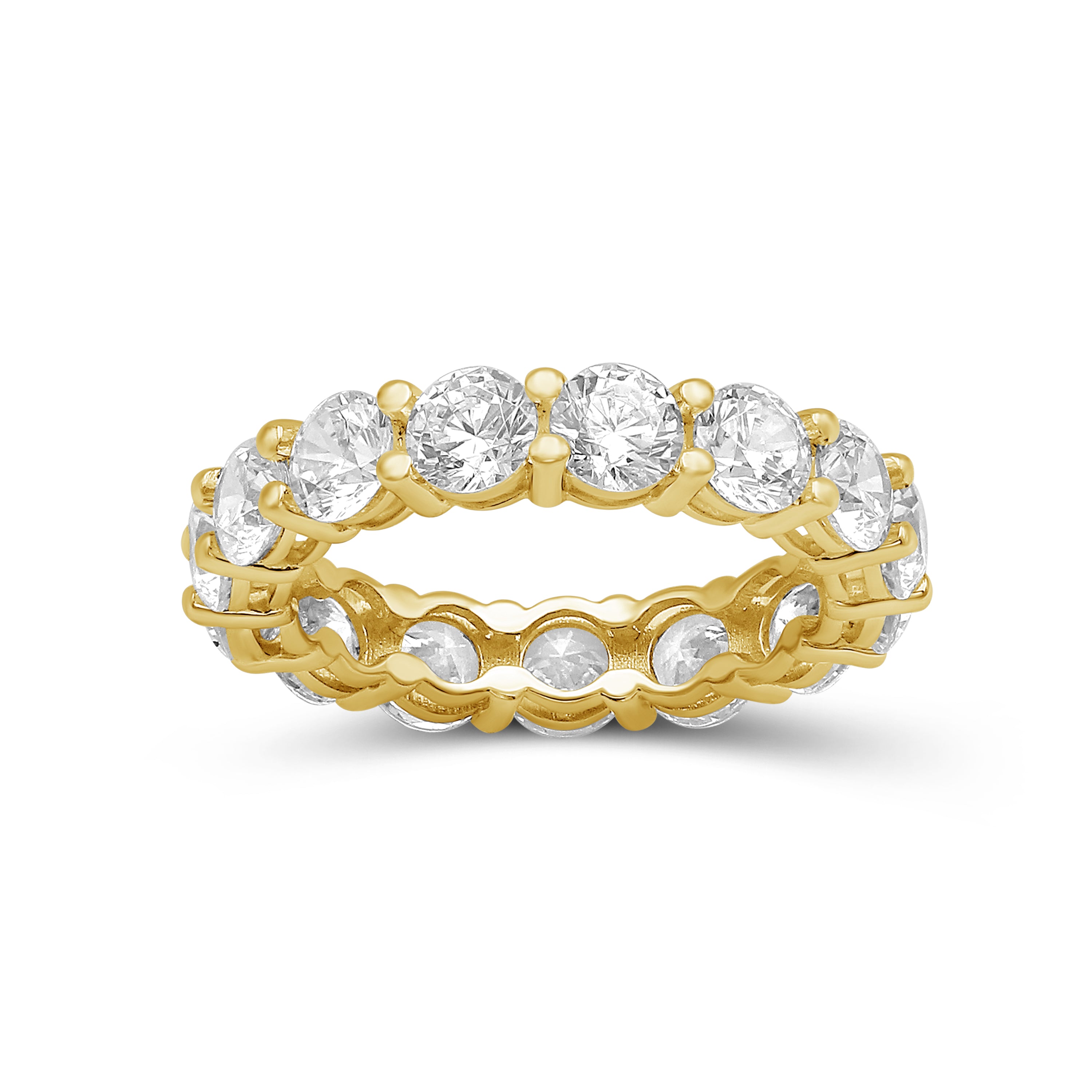 3.00 - 7.00  Carat T.W. Round-cut Lab Grown Diamond (F/VS+) 14K Gold Eternity Band Ring