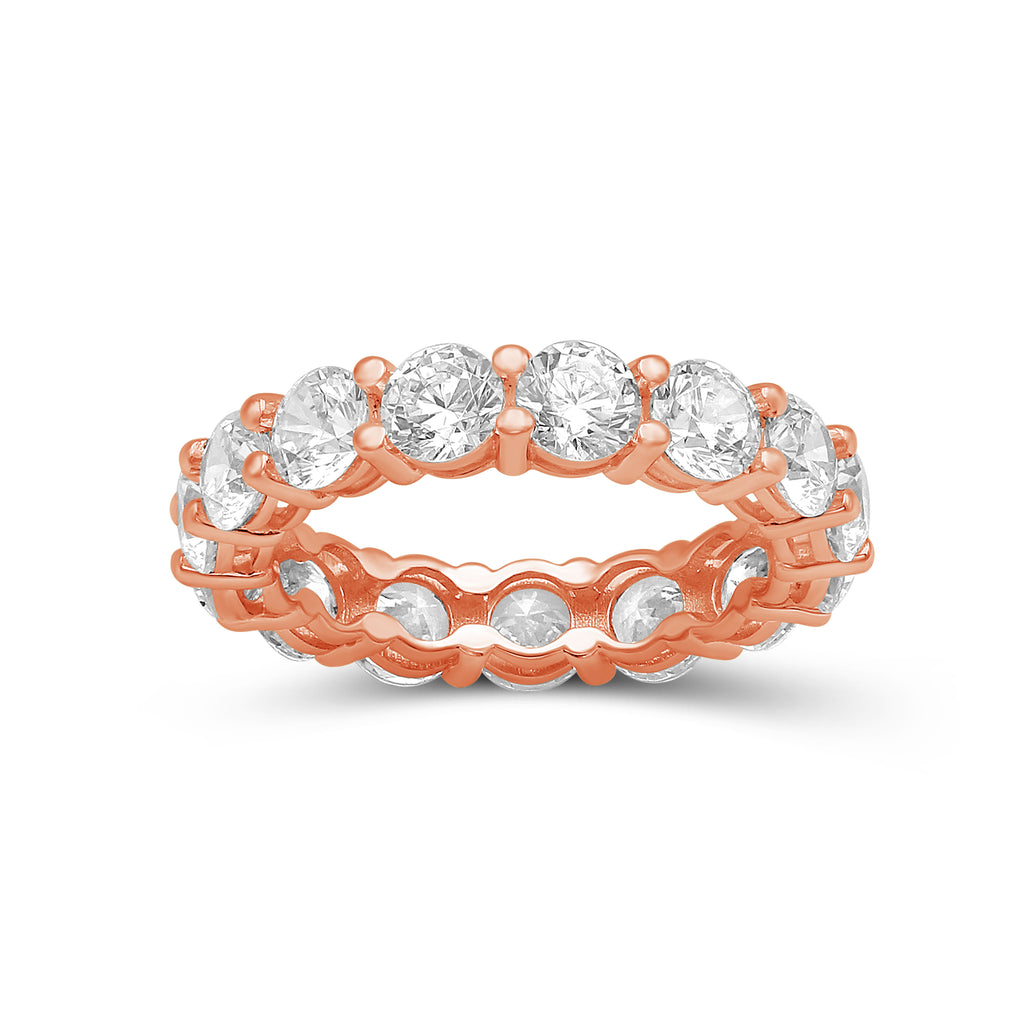 3.00 - 7.00  Carat T.W. Round-cut Lab Grown Diamond (F/VS+) 14K Gold Eternity Band Ring
