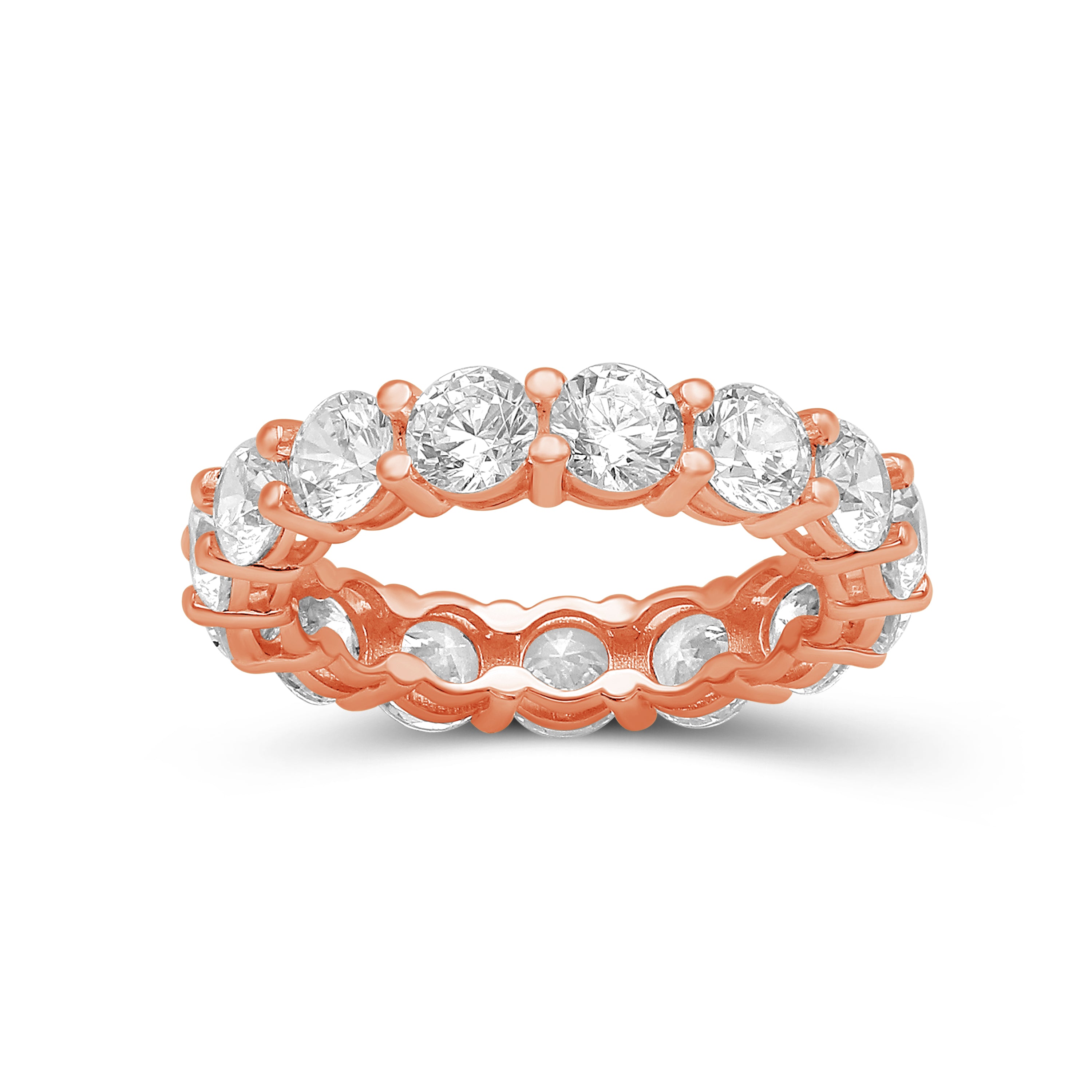 3.00 - 7.00  Carat T.W. Round-cut Lab Grown Diamond (F/VS+) 14K Gold Eternity Band Ring