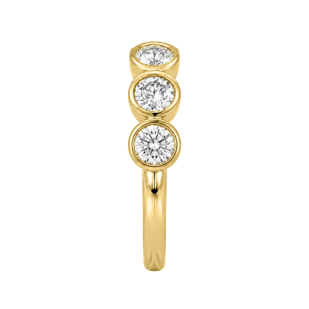 Diamonair 5 Stone Bezel Ring set - Lab Grown Diamond 14K Gold 5 Stone Bezel Ring