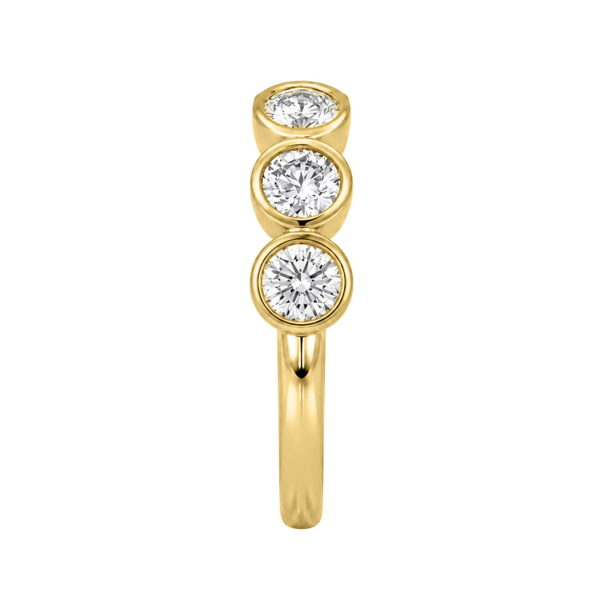 Diamonair 5 Stone Bezel Ring set - Lab Grown Diamond 14K Gold 5 Stone Bezel Ring