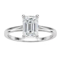 Diamonair Emerald solitaire ring 14K White Gold 6.00 CT Size 11