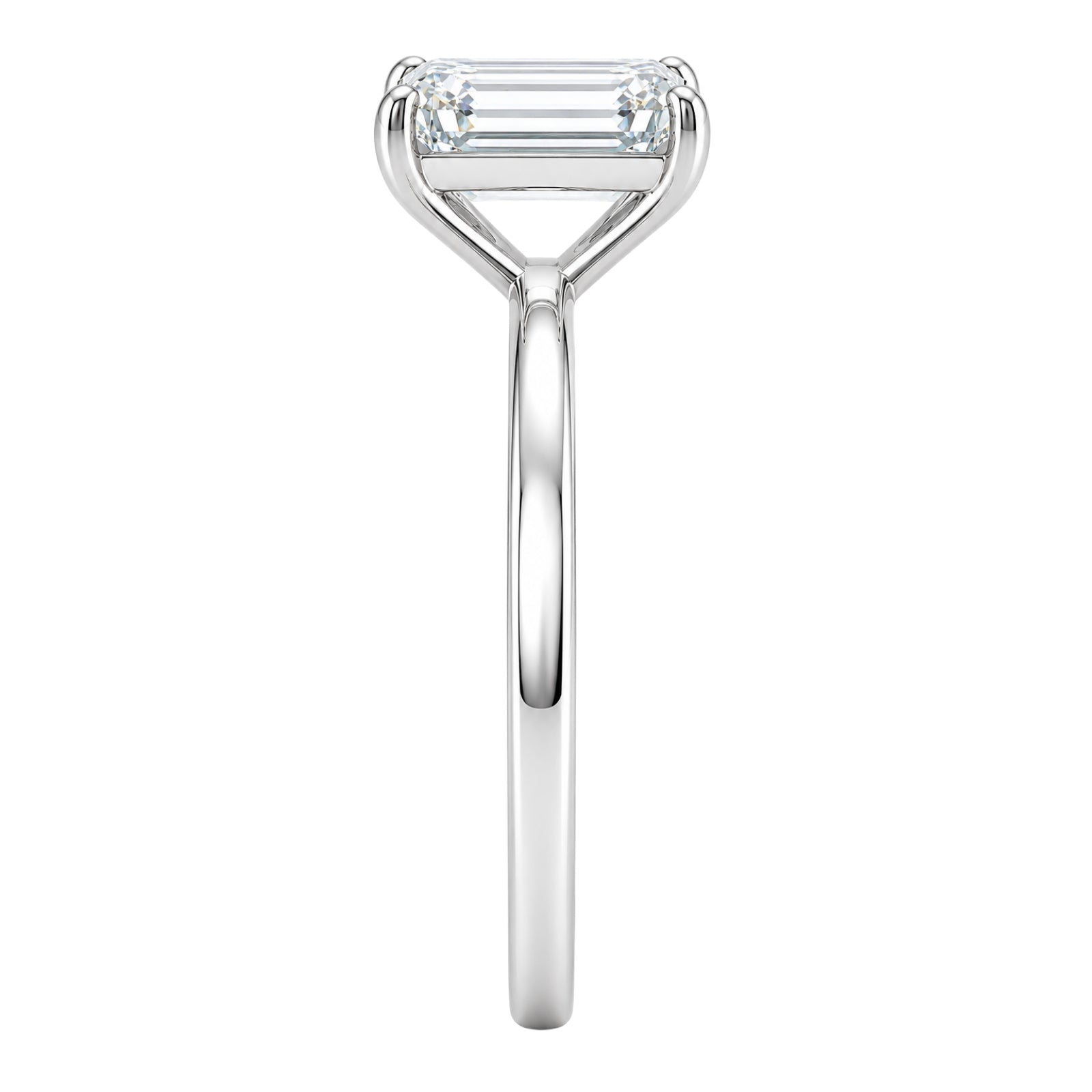1.00-6.00 Carat T.W. Emerald-cut IGI Certified Lab Grown Diamond (F/VS+) 14K Gold Solitaire Ring