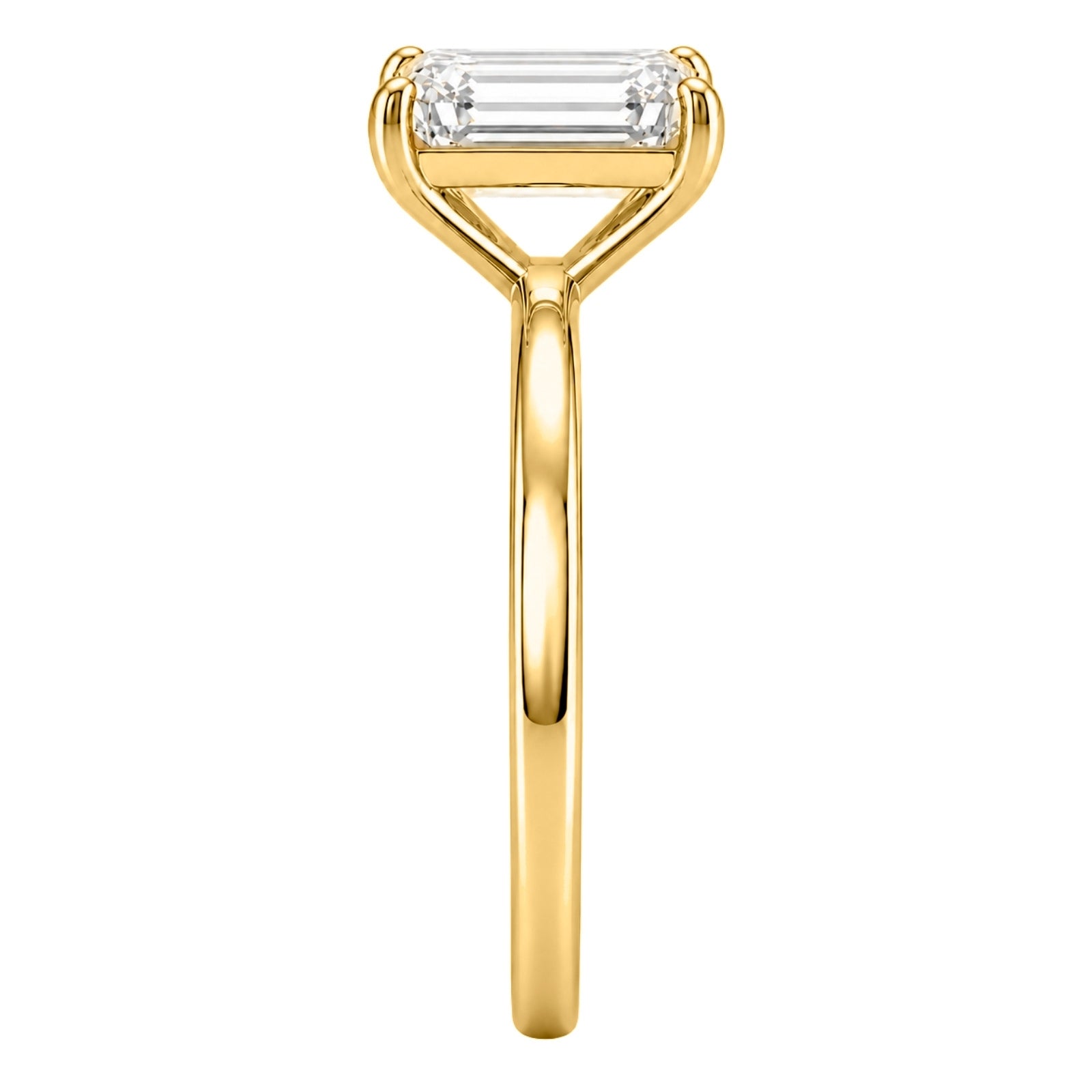 1.00-6.00 Carat T.W. Emerald-cut IGI Certified Lab Grown Diamond (F/VS+) 14K Gold Solitaire Ring