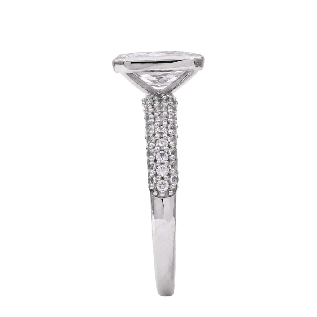 2.00 Carat T.W. Emerald and Round-cut Lab Grown Diamond (F/VS+) 14K Gold Solitaire Band Ring
