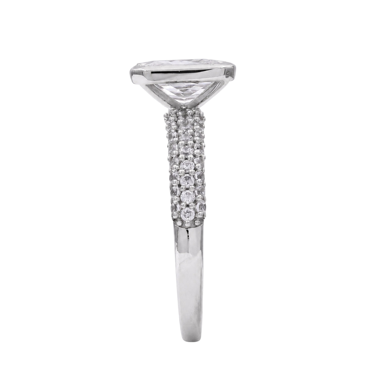 2.00 Carat T.W. Emerald and Round-cut Lab Grown Diamond (F/VS+) 14K Gold Solitaire Band Ring