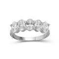 2.00-3.00 Carat T.W. Oval-cut Lab Grown Diamond (F/VS+) 14K Gold 5 Stone Band Ring