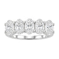 2.00-3.00 Carat T.W. Oval-cut Lab Grown Diamond (F/VS+) 14K Gold 5 Stone Band Ring