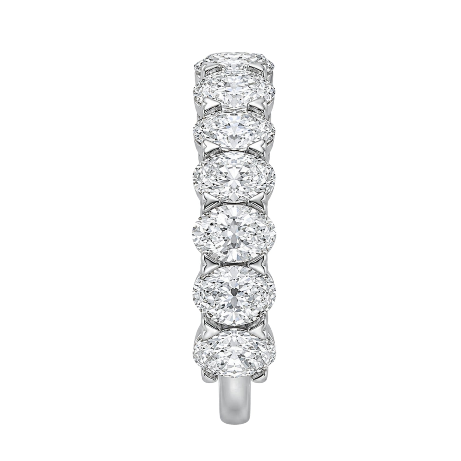 2.00 -3.00 Carat T.W. Oval-cut Lab Grown Diamond (F/VS+) 14K Gold 7 Stone Band Ring
