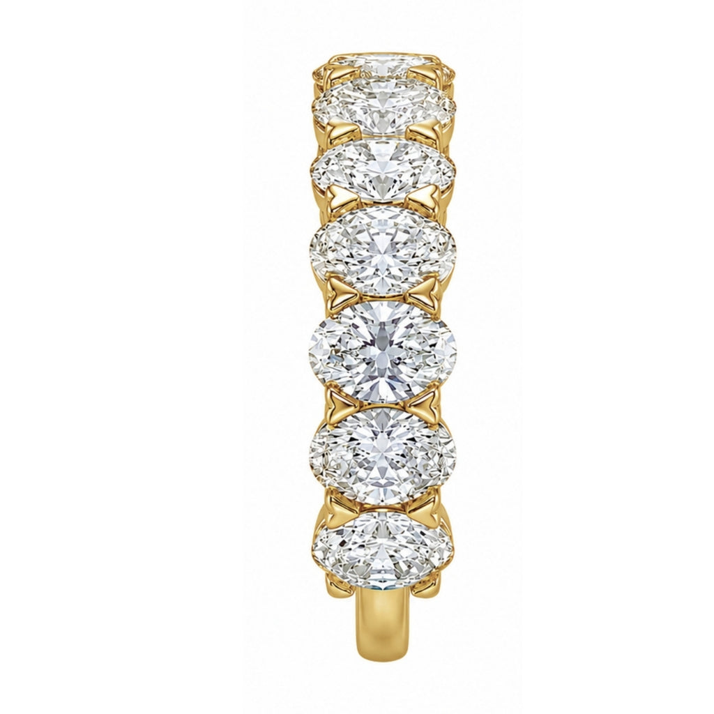 2.00 -3.00 Carat T.W. Oval-cut Lab Grown Diamond (F/VS+) 14K Gold 7 Stone Band Ring