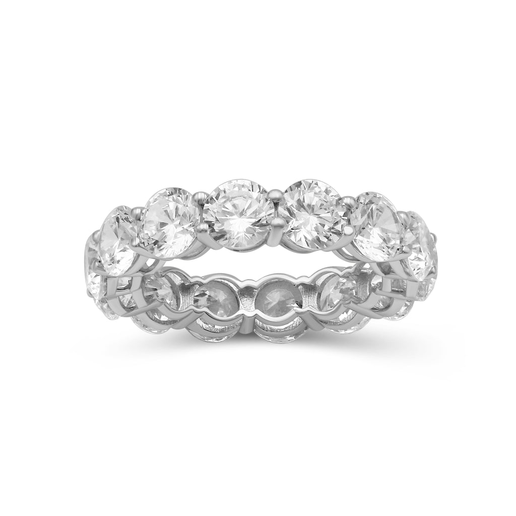 3.00 - 7.00  Carat T.W. Round-cut Lab Grown Diamond (F/VS+) 14K Gold Eternity Band Ring