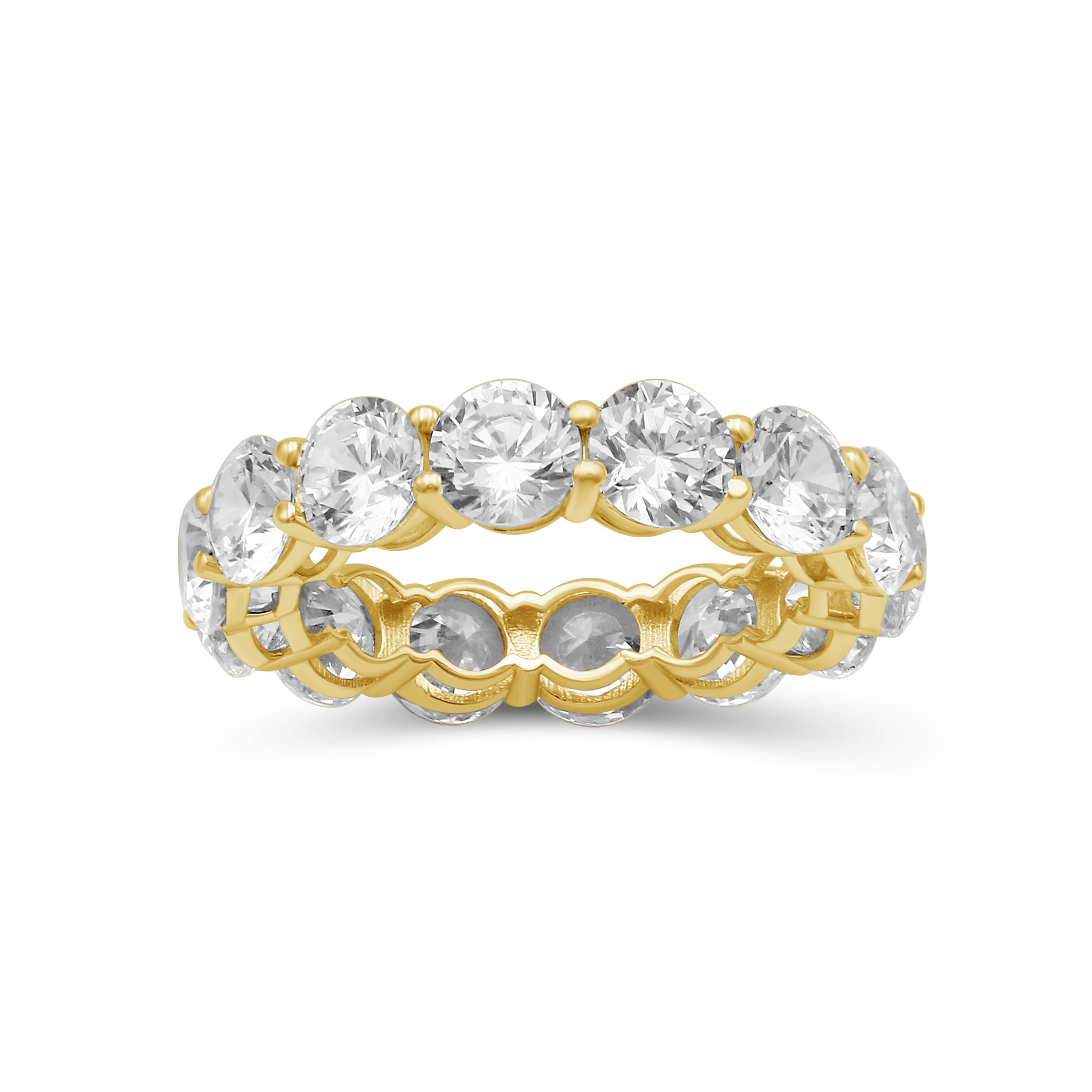 3.00 - 7.00  Carat T.W. Round-cut Lab Grown Diamond (F/VS+) 14K Gold Eternity Band Ring
