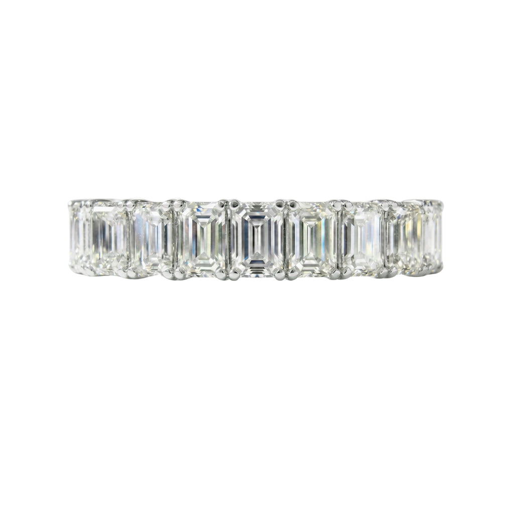 5.00 - 7.00 Carat T.W. Emerald-cut Lab Grown Diamond (F/VS+) 14K Gold Eternity Band Ring