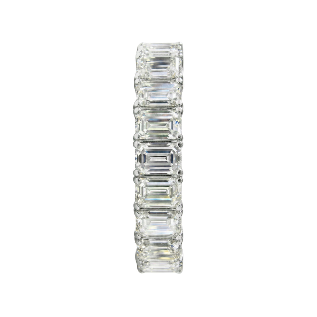 5.00 - 7.00 Carat T.W. Emerald-cut Lab Grown Diamond (F/VS+) 14K Gold Eternity Band Ring