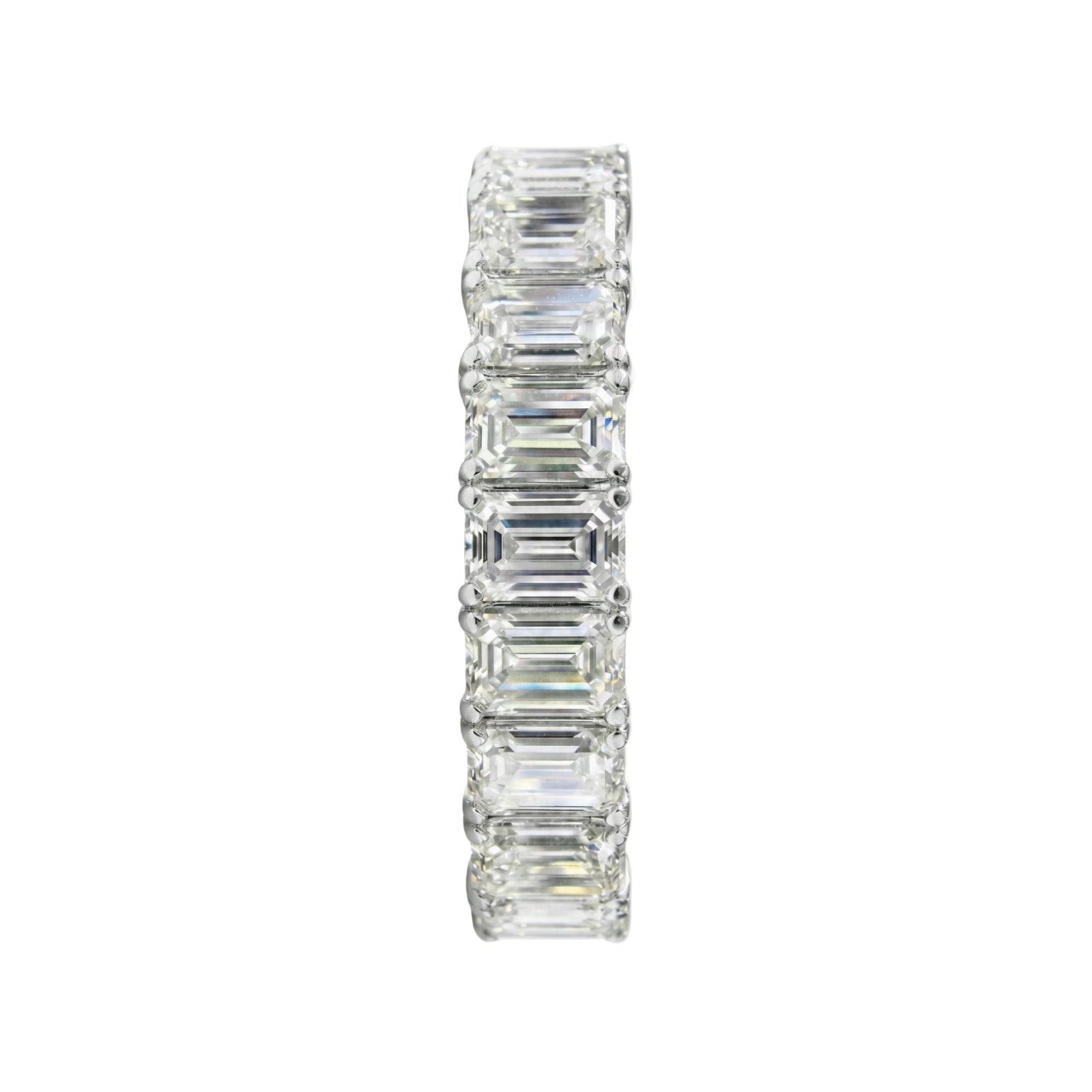 5.00 - 7.00 Carat T.W. Emerald-cut Lab Grown Diamond (F/VS+) 14K Gold Eternity Band Ring