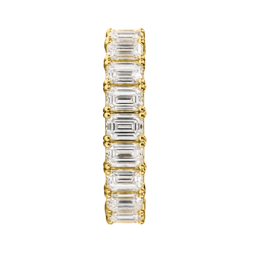 5.00 - 7.00 Carat T.W. Emerald-cut Lab Grown Diamond (F/VS+) 14K Gold Eternity Band Ring