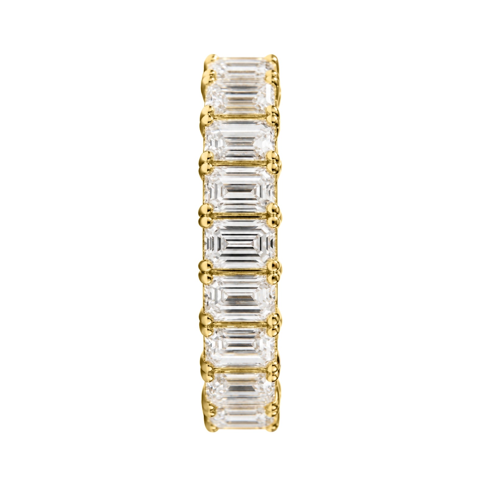 5.00 - 7.00 Carat T.W. Emerald-cut Lab Grown Diamond (F/VS+) 14K Gold Eternity Band Ring