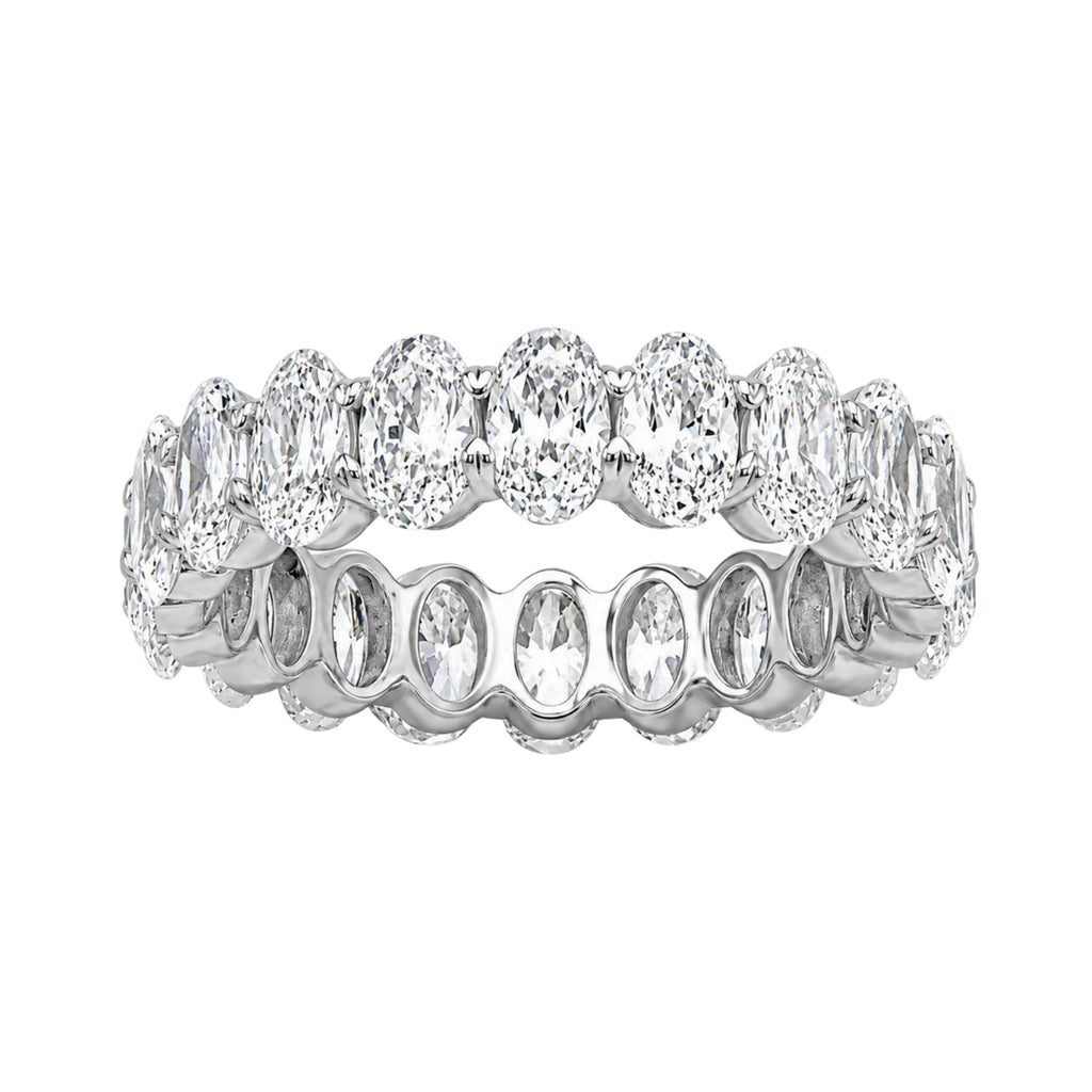 5.00 - 7.00 Carat T.W. Oval-cut Lab Grown Diamond (F/VS+) 14K Gold Eternity Band Ring