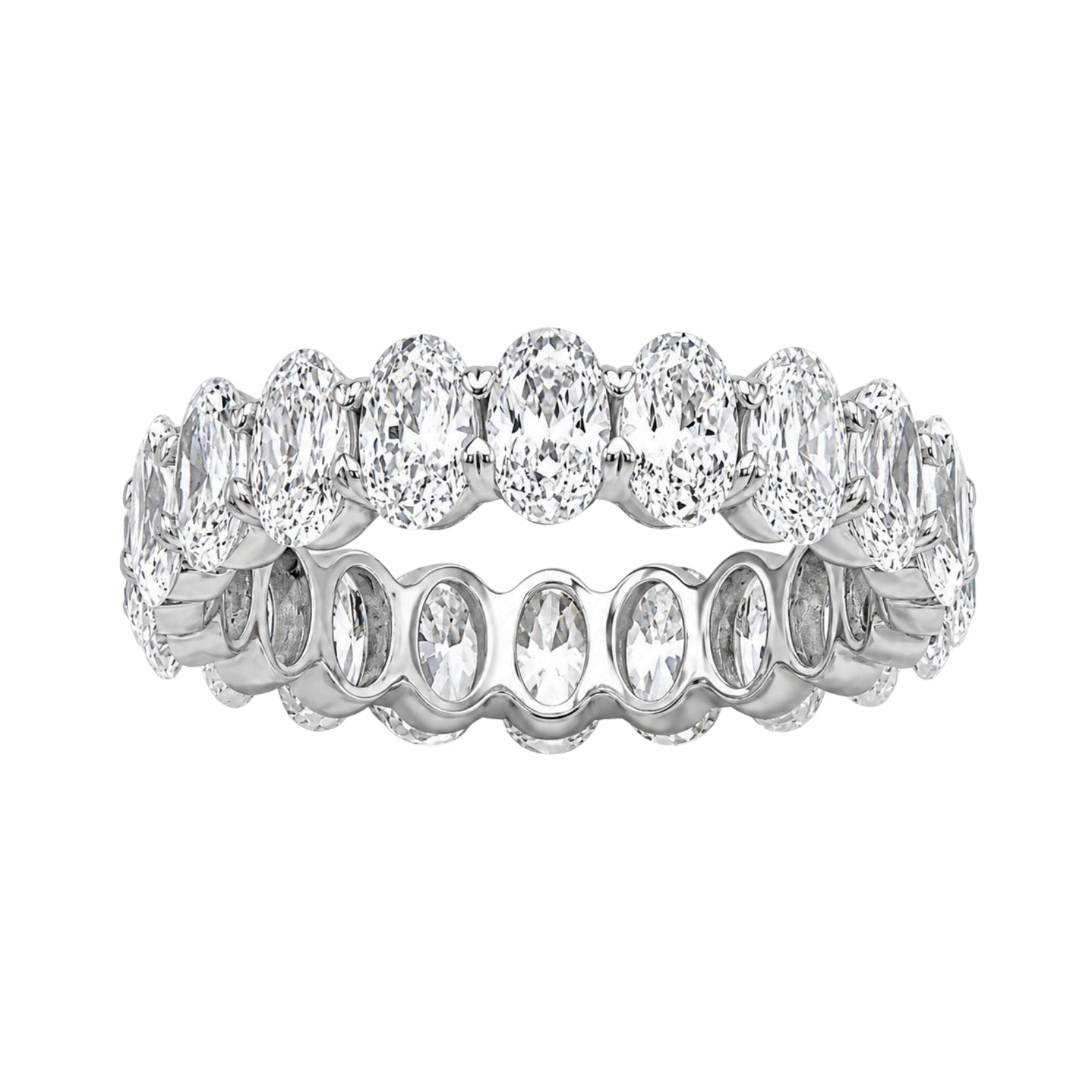 5.00 - 7.00 Carat T.W. Oval-cut Lab Grown Diamond (F/VS+) 14K Gold Eternity Band Ring