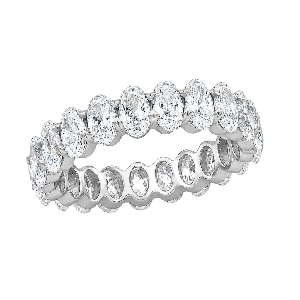 5.00 - 7.00 Carat T.W. Oval-cut Lab Grown Diamond (F/VS+) 14K Gold Eternity Band Ring