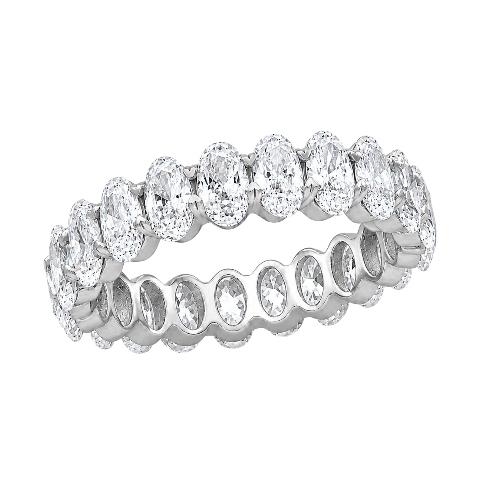 5.00 - 7.00 Carat T.W. Oval-cut Lab Grown Diamond (F/VS+) 14K Gold Eternity Band Ring
