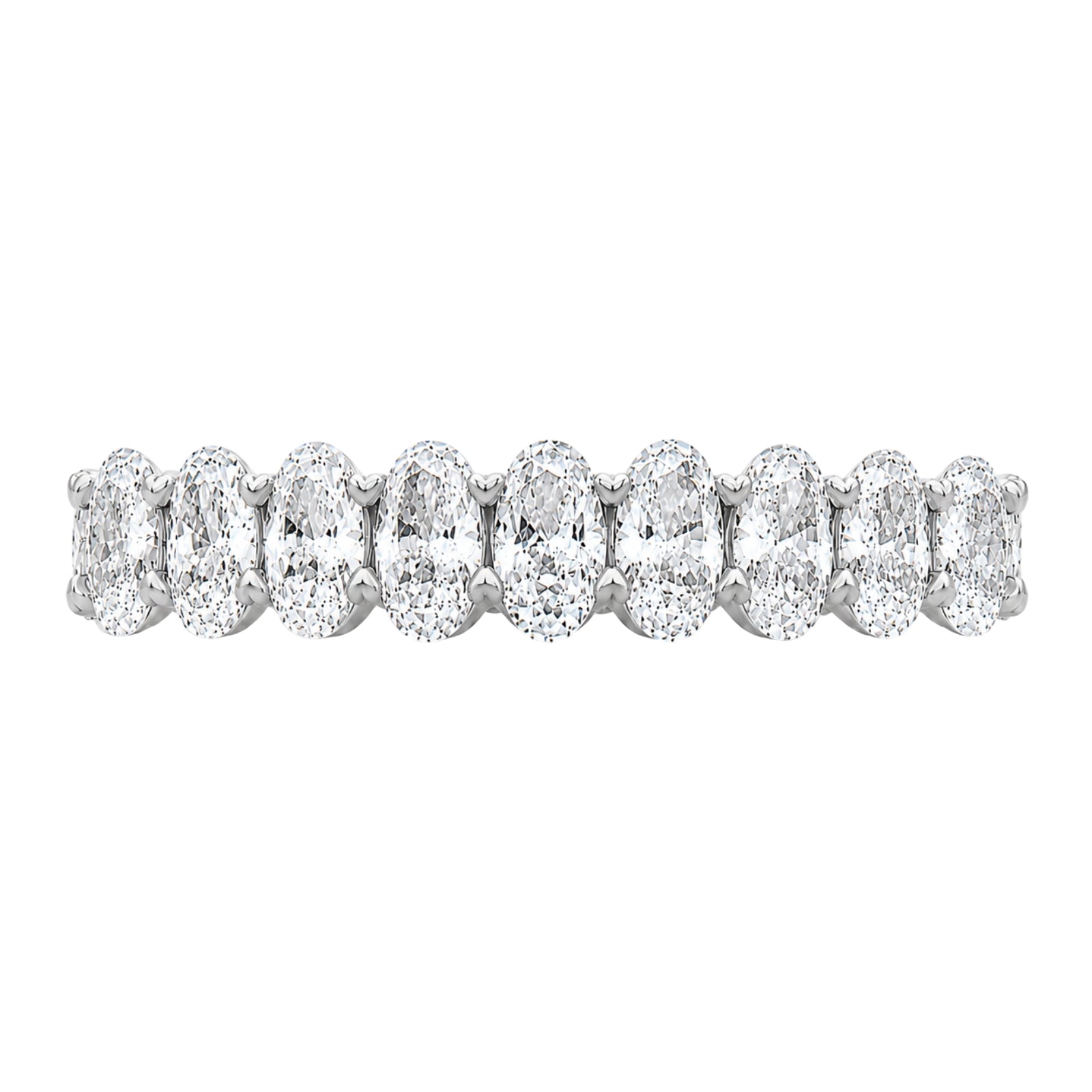 5.00 - 7.00 Carat T.W. Oval-cut Lab Grown Diamond (F/VS+) 14K Gold Eternity Band Ring