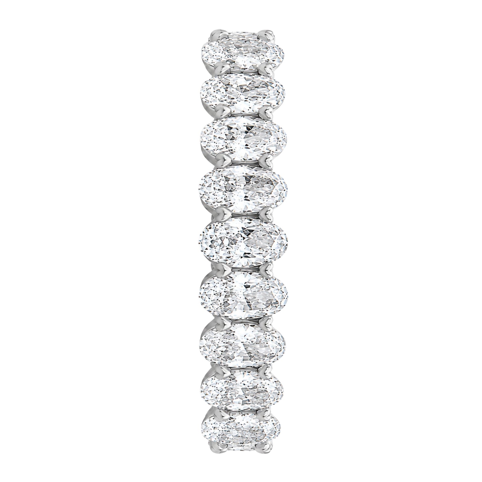 5.00 - 7.00 Carat T.W. Oval-cut Lab Grown Diamond (F/VS+) 14K Gold Eternity Band Ring