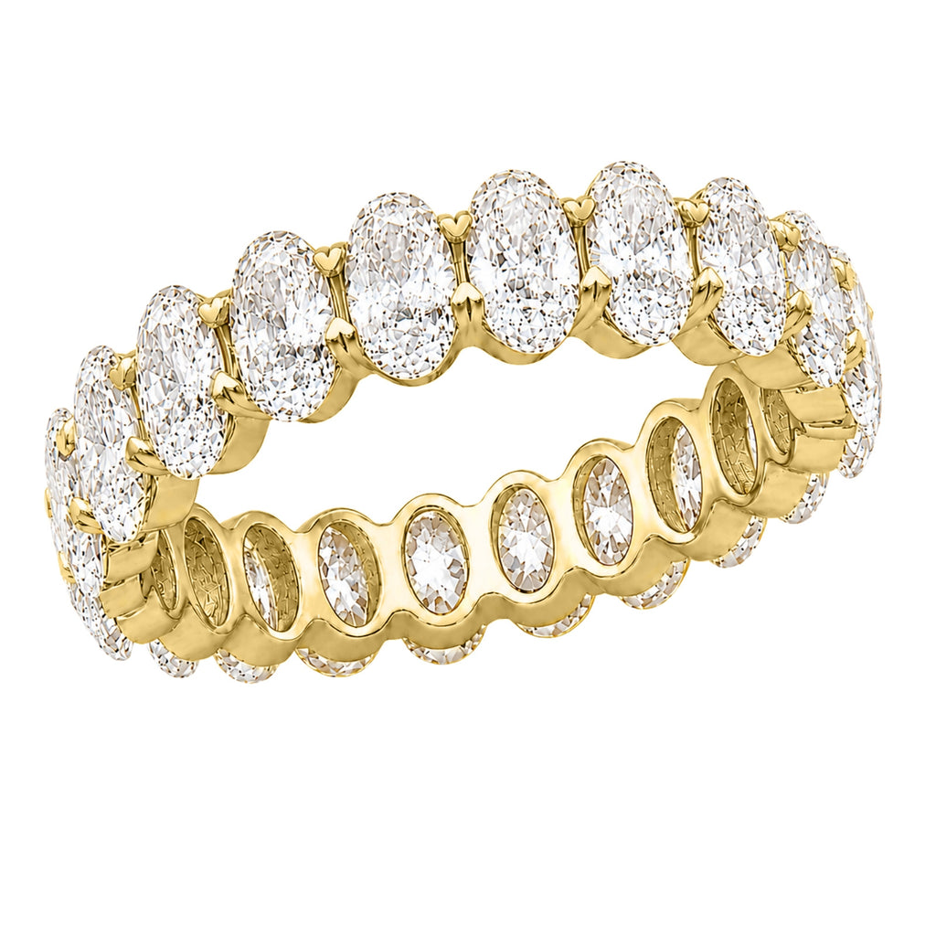 5.00 - 7.00 Carat T.W. Oval-cut Lab Grown Diamond (F/VS+) 14K Gold Eternity Band Ring