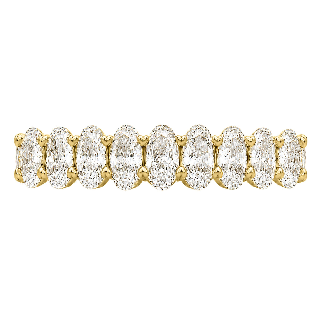 5.00 - 7.00 Carat T.W. Oval-cut Lab Grown Diamond (F/VS+) 14K Gold Eternity Band Ring