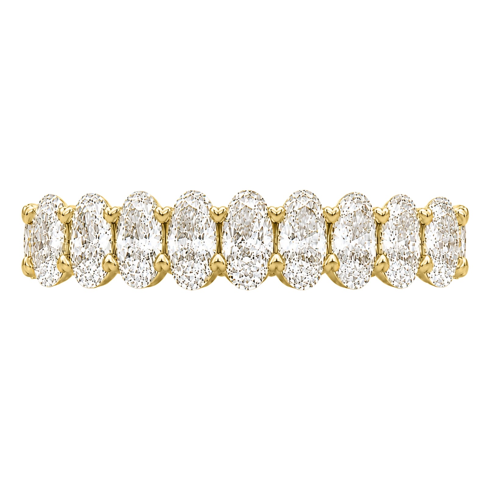 5.00 - 7.00 Carat T.W. Oval-cut Lab Grown Diamond (F/VS+) 14K Gold Eternity Band Ring
