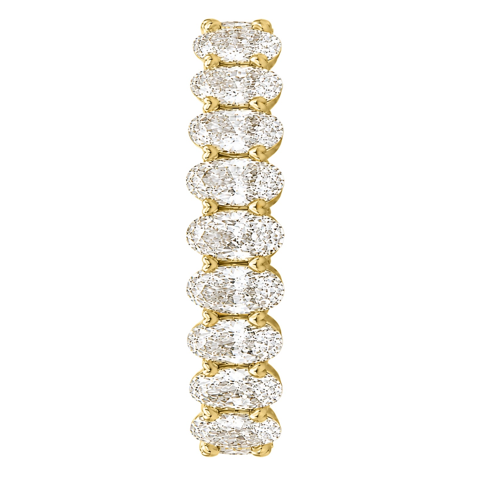 5.00 - 7.00 Carat T.W. Oval-cut Lab Grown Diamond (F/VS+) 14K Gold Eternity Band Ring