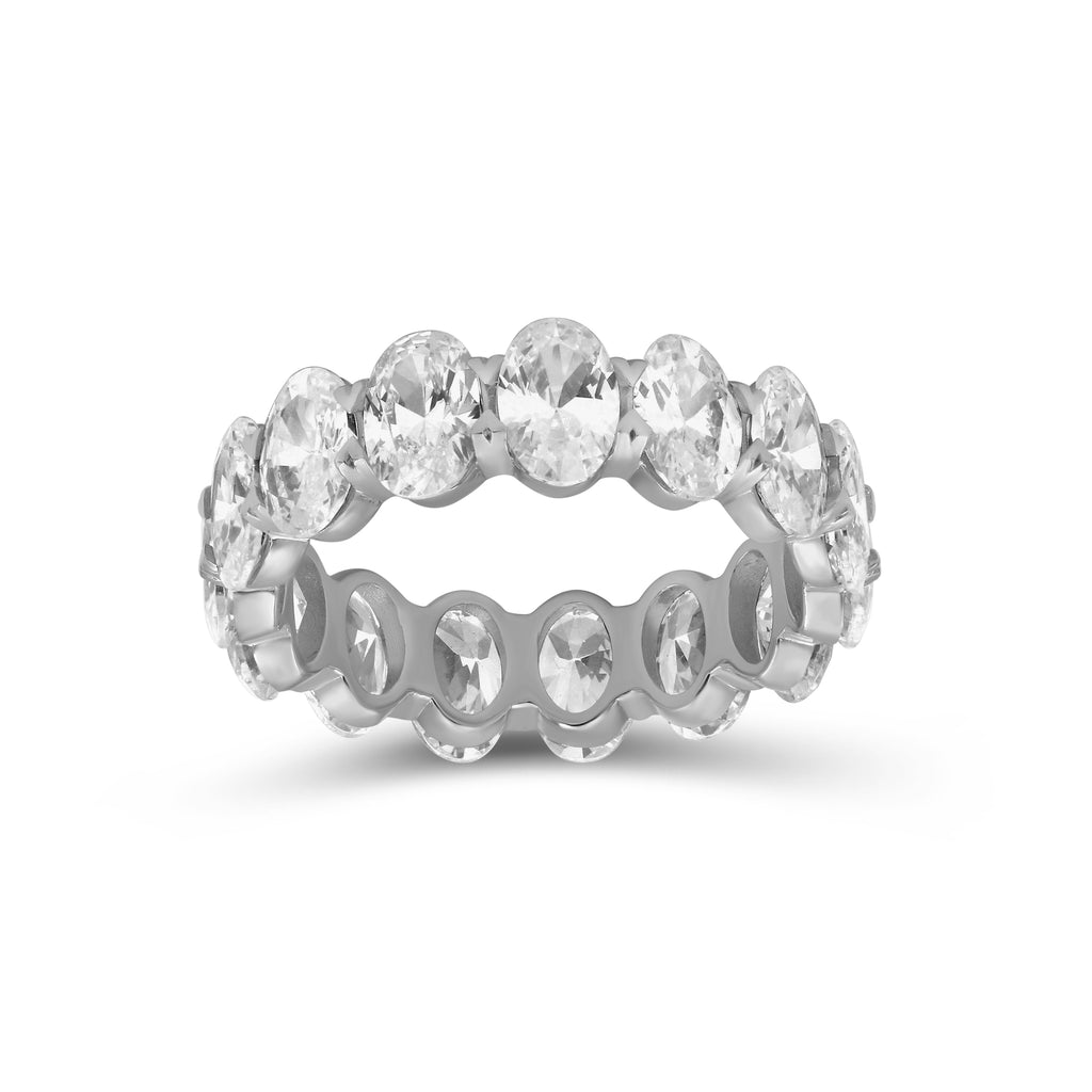 5.00 - 7.00 Carat T.W. Oval-cut Lab Grown Diamond (F/VS+) 14K Gold Eternity Band Ring