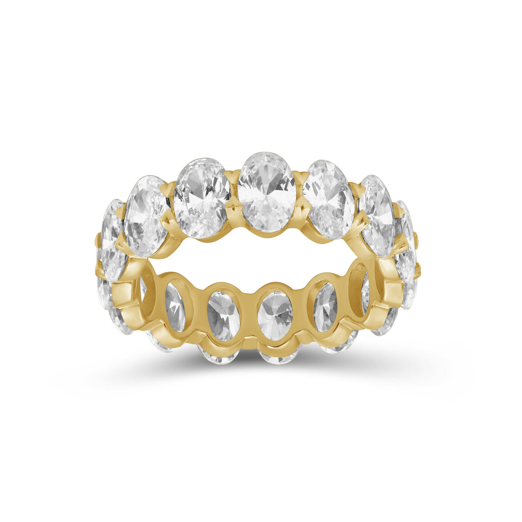5.00 - 7.00 Carat T.W. Oval-cut Lab Grown Diamond (F/VS+) 14K Gold Eternity Band Ring