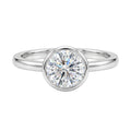 1.00-6.00 Carat T.W. Round-cut IGI Certified Lab Grown Diamond (F/VS+) 14K Gold Bezel Set Ring