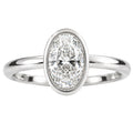 1.00-6.00 Carat T.W. Oval-cut IGI Certified Lab Grown Diamond (F/VS+) 14K Gold Bezel Set Ring