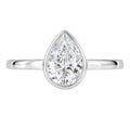 1.00-6.00 Carat T.W. Pear-cut IGI Certified Lab Grown Diamond (F/VS+) 14K Gold Bezel Set Ring