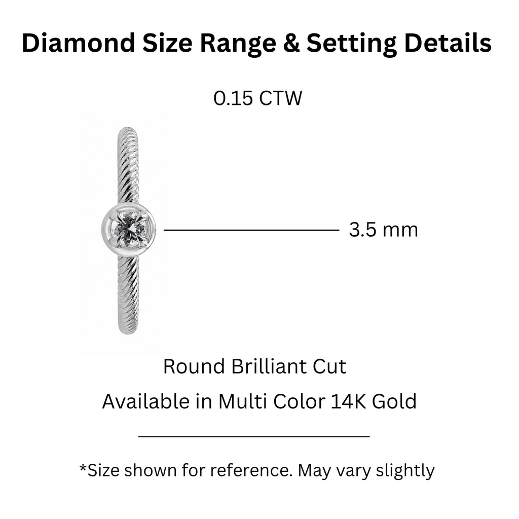 1/6 Carat T.W. Round-cut Lab Grown Diamond (F/VS+) 14K Gold Ring