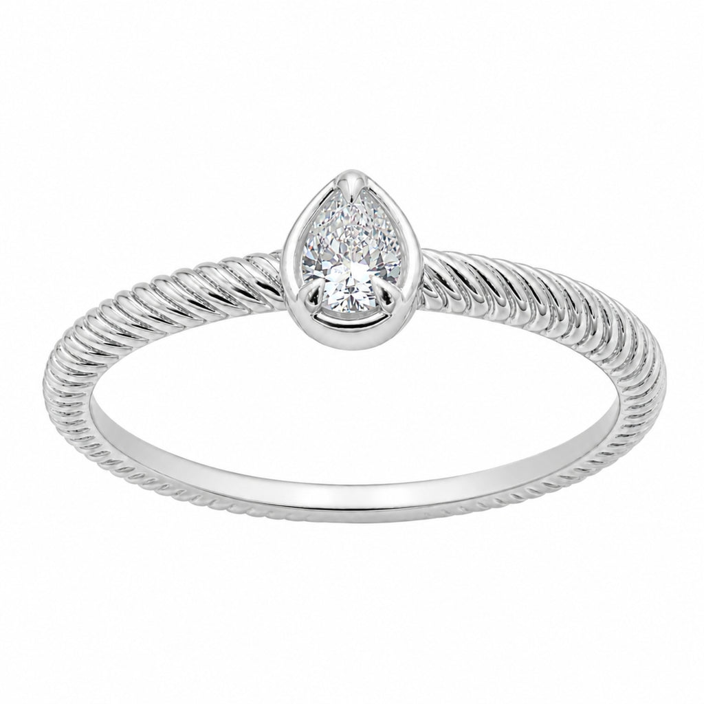 1/5 Carat T.W. Pear-cut Lab Grown Diamond (F/VS+) 14K Gold Ring